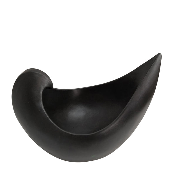 Polyresin 9" Bird Bowl, Black image