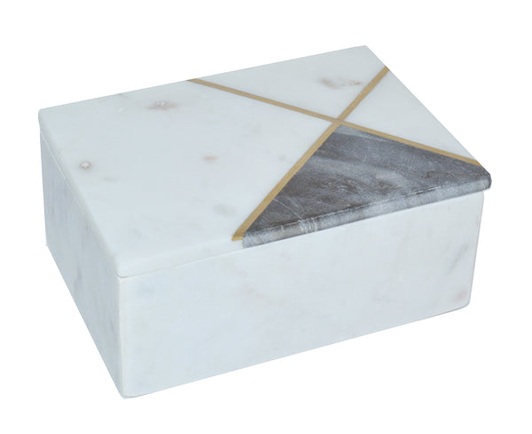 Marble, 7x5 Rectangular Box Brass Inlay, image