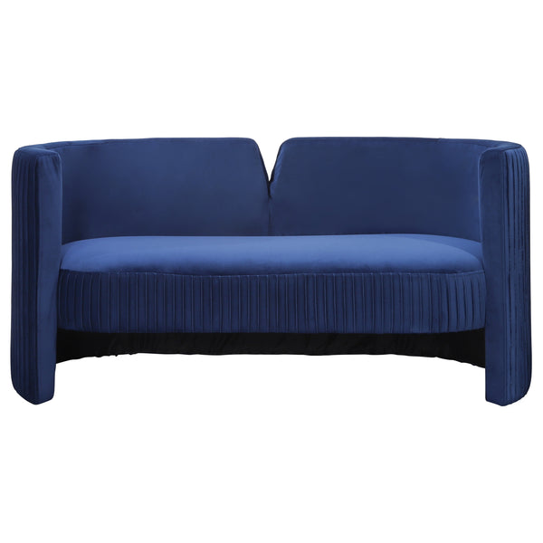 Pleated Velveteen Sofa, Navy image