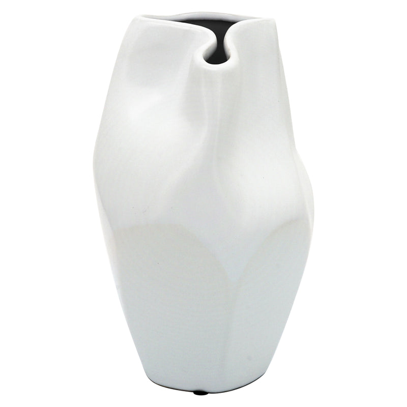 Cer, 10"h Abstract Vase, White image