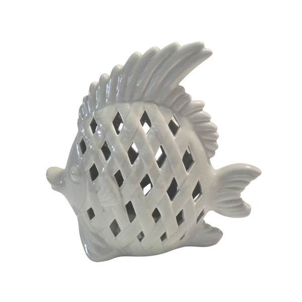 Porcelain, 10" Cut-out Fish, Green image