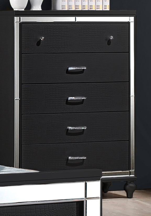 New Classic Furniture Valentino 5 Drawer Chest in Black 00-9698B-070 image