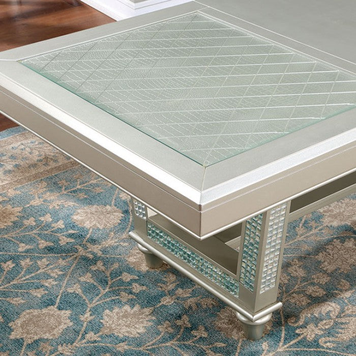 FACM-3158 ADELINA DINING TABLE W/ TEMPERED GLASS 7PC