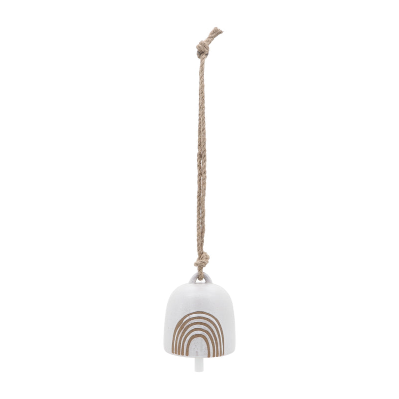 Cer, 4" Hanging Bell Rainbow, White/beige image