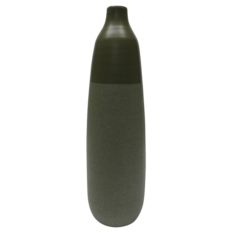 Cer, 18"h Bottle Vase, Olive image
