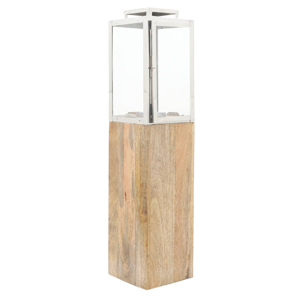 Wood, 36"h Floor Lantern, Natural image