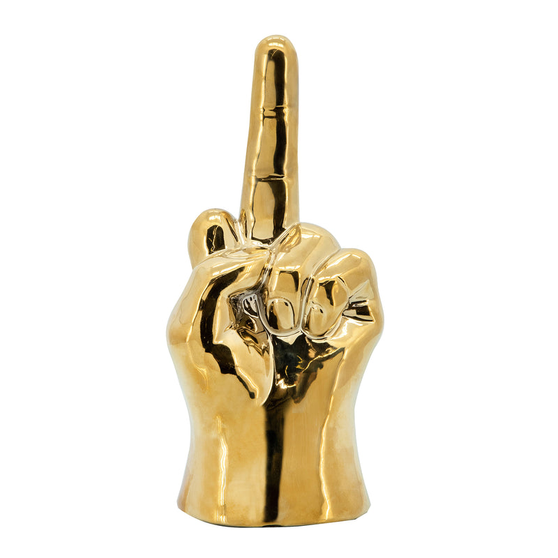 8" Dirty Finger Sign, Gold image