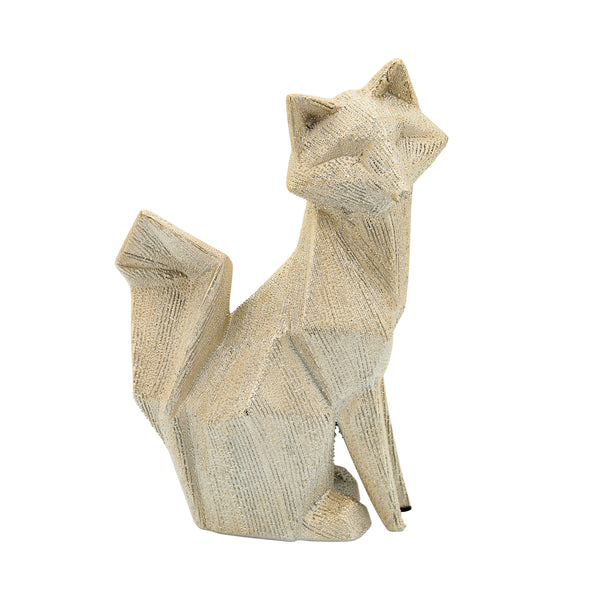 Cer, 10" Beaded Fox Figurine, Champagne image
