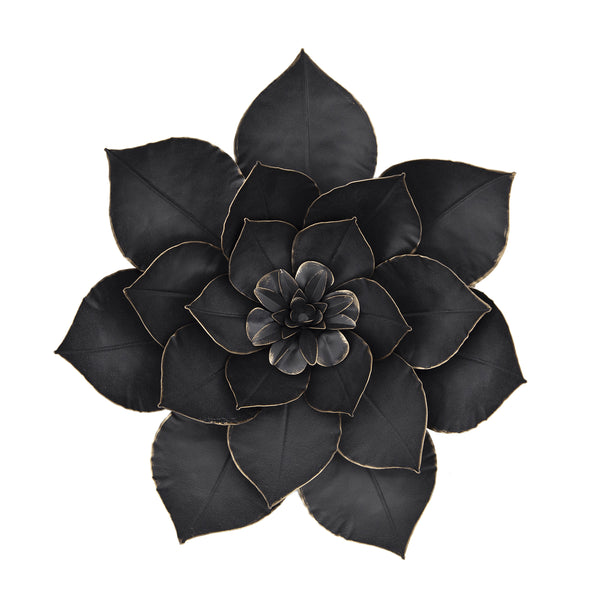 Metal 14" Lotus Wall Deco, Black image