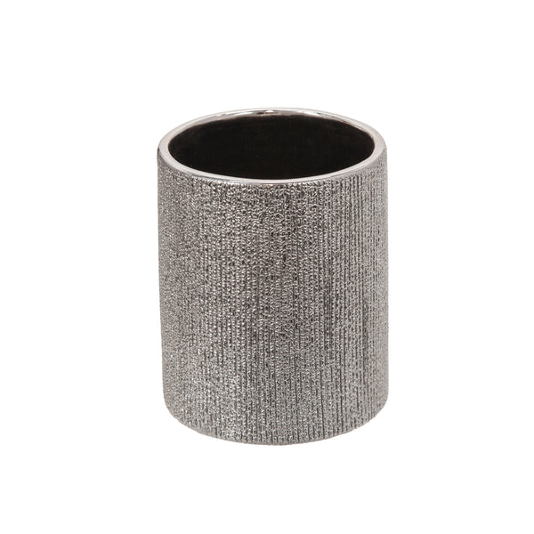 5"h Beaded Pencil Holder, Silver image