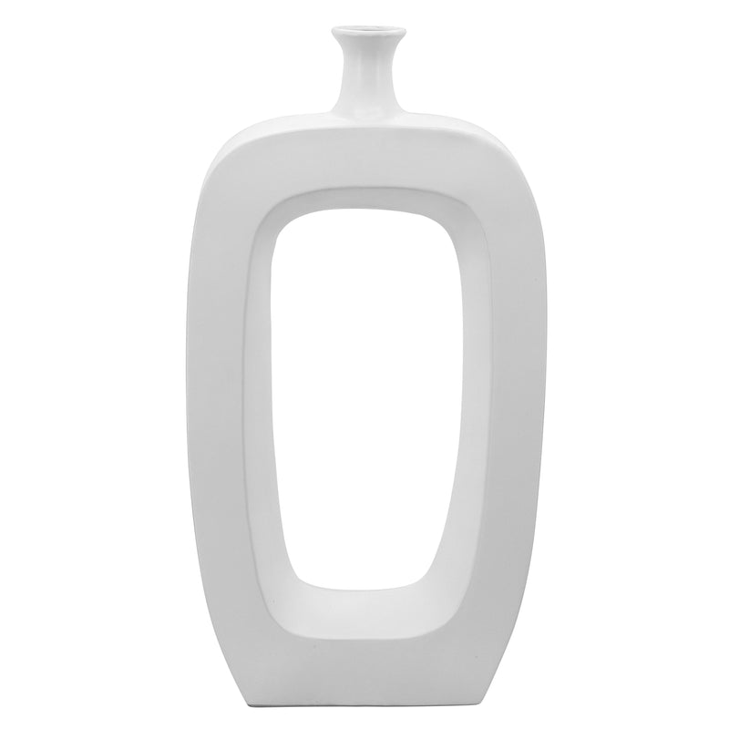 Cer, 24" Vase W/ Cut-out, White image