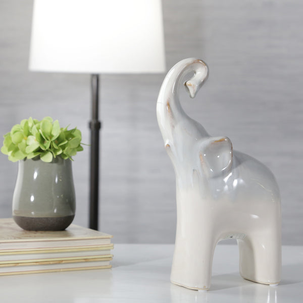 Ceramic 6x11"  Elephant, Cream image