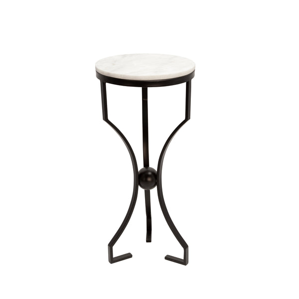 Metal/marble, Hourglass Shaped  Legs Table, Black image