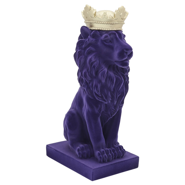 Res, 14" Lion Flocked Flower Crown, Purple image