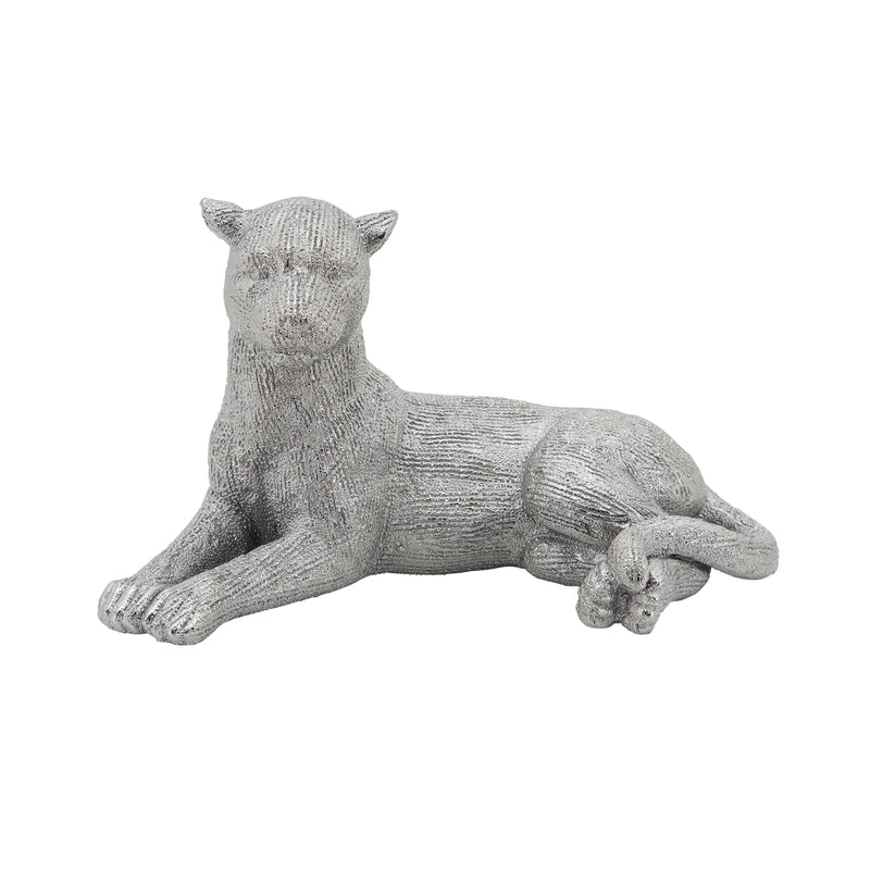6"h Laying Leopard, Silver image