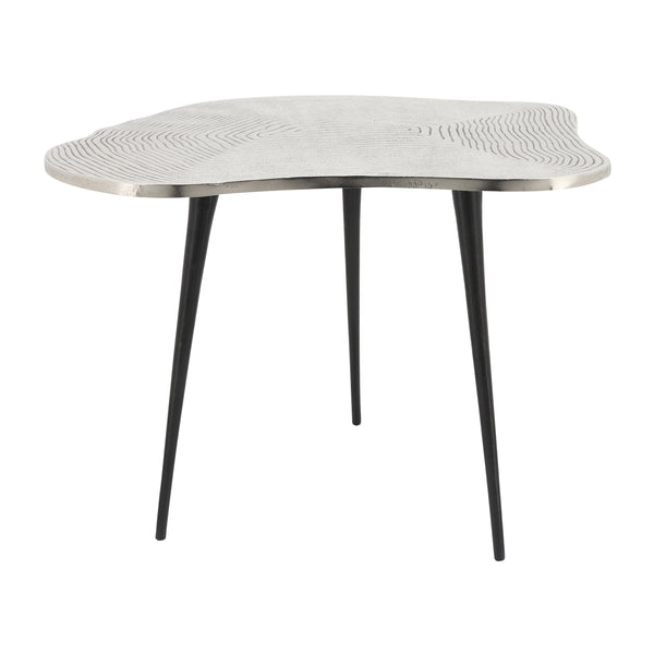 Metal, Textured Accent Table, Silver image