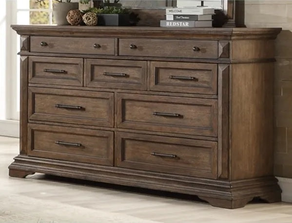 New Classic Furniture Mar Vista 9 Drawer Dresser in Brushed Walnut B658-050 image