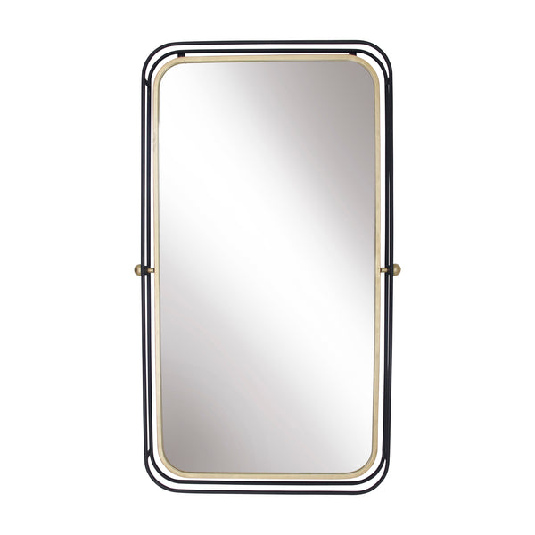 Metal 36" Rectangular Mirror, Black/gold image