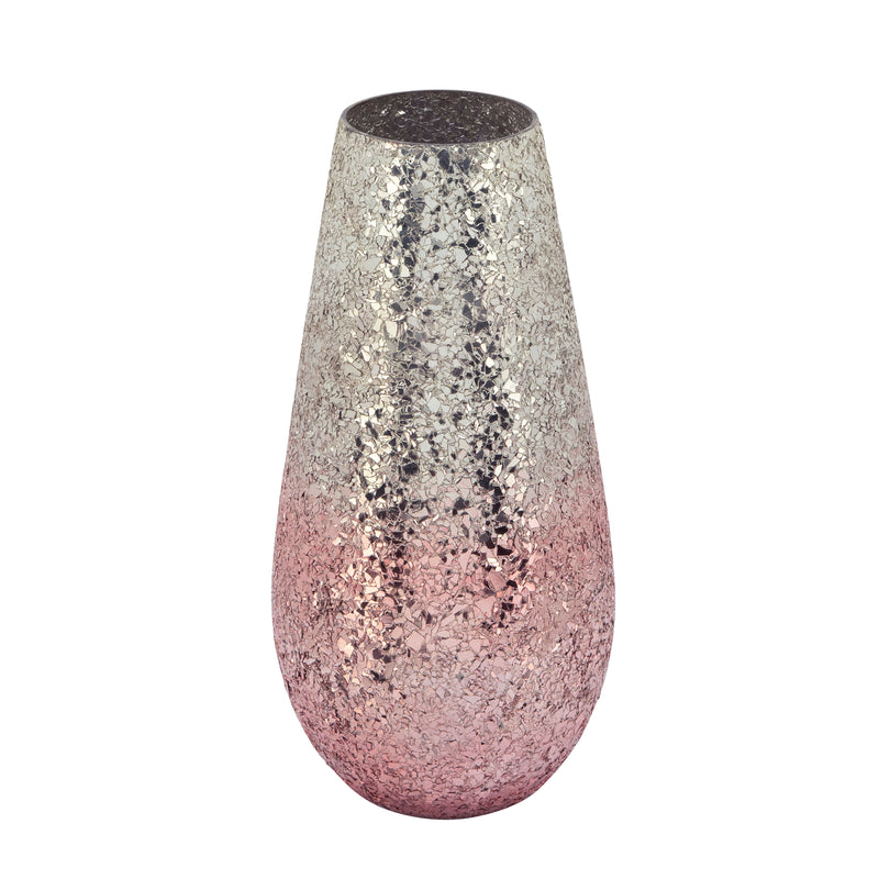 12" Crackled Vase, Blush Ombre image
