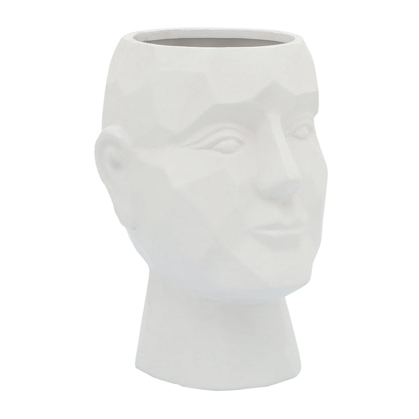 Porcelain, 6" Dia Face Vase, White image