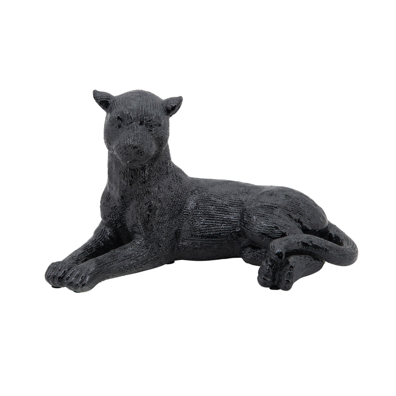 6"h Laying Leopard, Black image