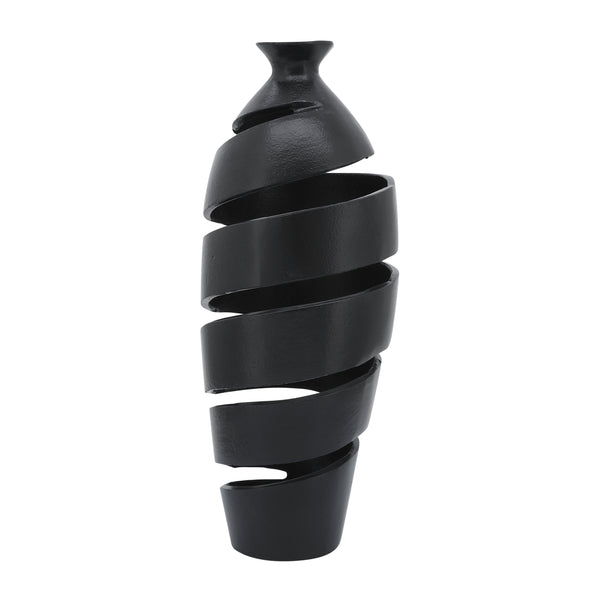 Metal, 17"h Spiral Vase, Black image