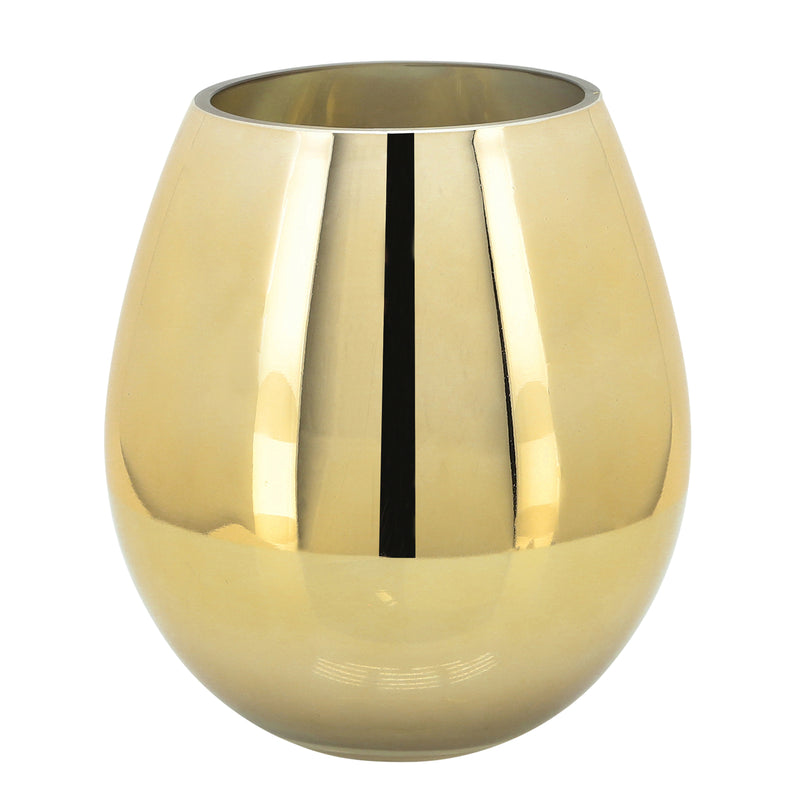 Glass 8"h Metallic Vase, Gold image