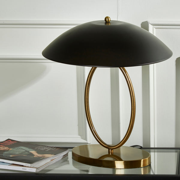 Metal 19" Open Oval Table Lamp, Gold image