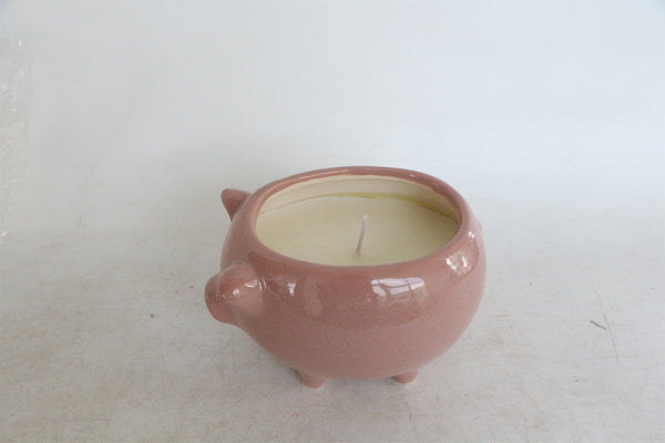 6"  Pig Scented Candle, Pink 9oz image