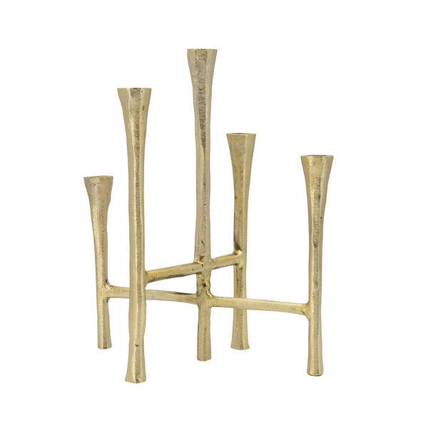 14" 5-candlesticks Stand, Gold image