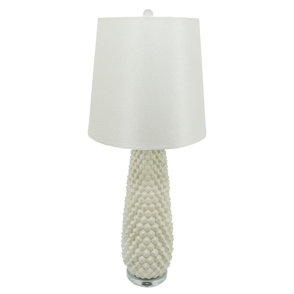 Ceramic 37.75" Beaded Table Lamp, Off White image