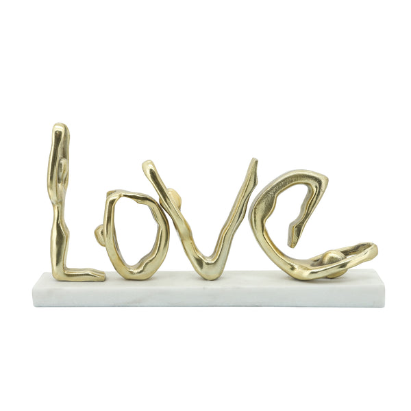 Metal 18" Love Marble Base Accent, Gold image