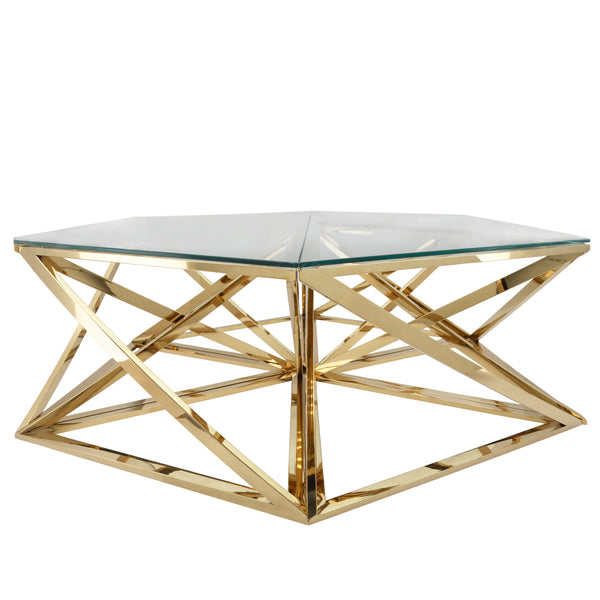 Metal Hexagon Coffee Table, Gold image