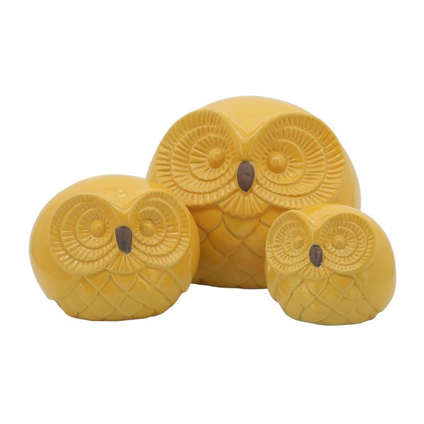 Cer S/3 Owls 7.5", Yellow image