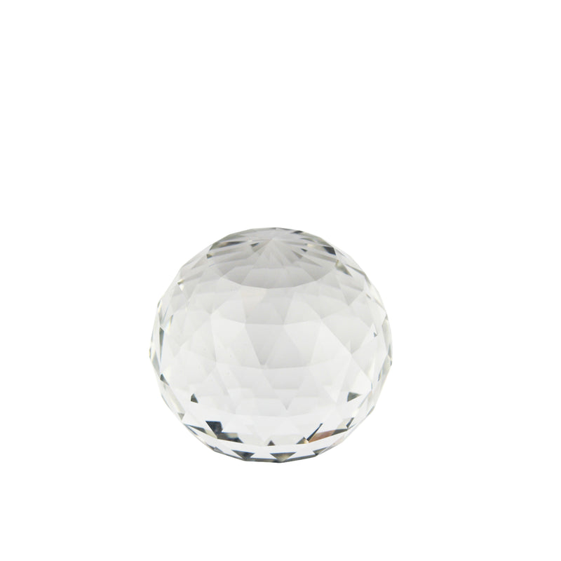 Faceted Clear Glass Orb 3" image