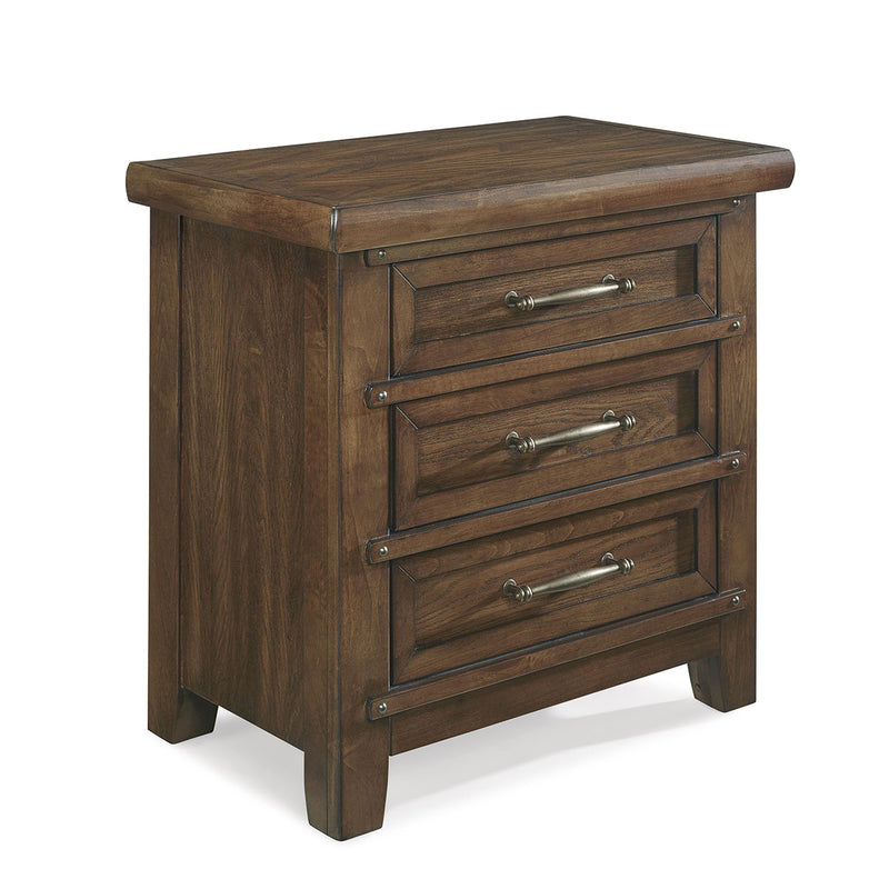 New Classic Furniture Fairfax 3 Drawer Nightstand in Medium Oak B704-040 image