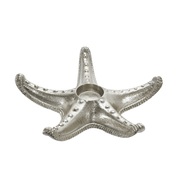 Metal 9" Starfish Tealight Holder, Silver image