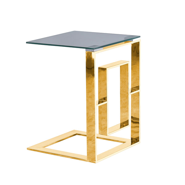 Metal Box Frame 22" Side Table,gold -kd image