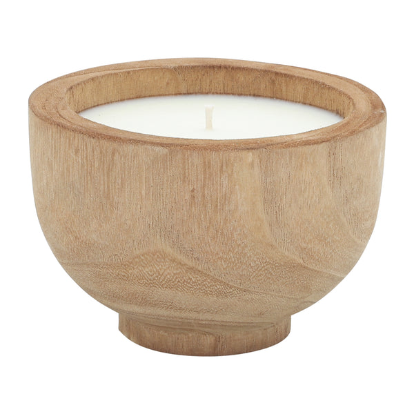 Wood 6" Bowl Candle, Brown 9oz image