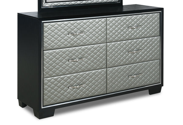 New Classic Furniture Luxor 6 Drawer Dresser in Black/Silver B2025-050 image
